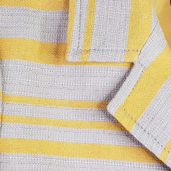 Talbots Blazer Size 10 Petite 10P Golden Stripe Linen Cotton Jacket Spring - Picture 5 of 8